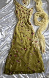 vintage floral dress Long Prom Dress Party Gown Evening Dress